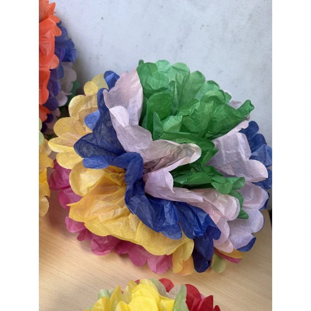 Colorful Fiesta Paper Tissue Pom Poms 20 Pieces Cinco de Mayo Party Decorations